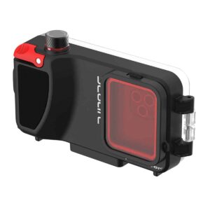Sealife SPortDiver Housing With Red Filter Fitted Angle Views